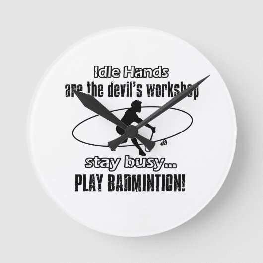 Horloge Ronde Cool badminton designs (Recto)