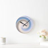 Horloge Ronde Cool de conception de Motifs blancs de couleur ble (Maison)