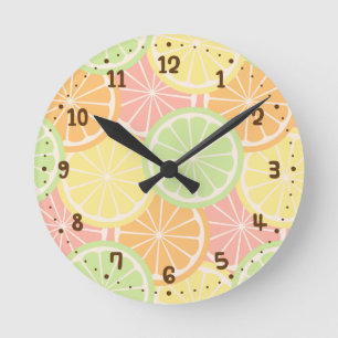Horloge Ronde Cool Fruité Ados d'été Décor de la chambre