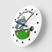 Horloge Ronde Cool Funny Rebel Pool Shark Wall Clocks (Angle)