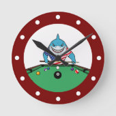 Horloge Ronde Cool Man Cave Pool Shark Wall Clocks (Recto)