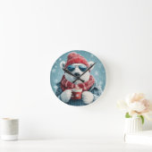 Horloge Ronde Cool Polar Bear Wall Clock with Hot Cocoa (Maison)