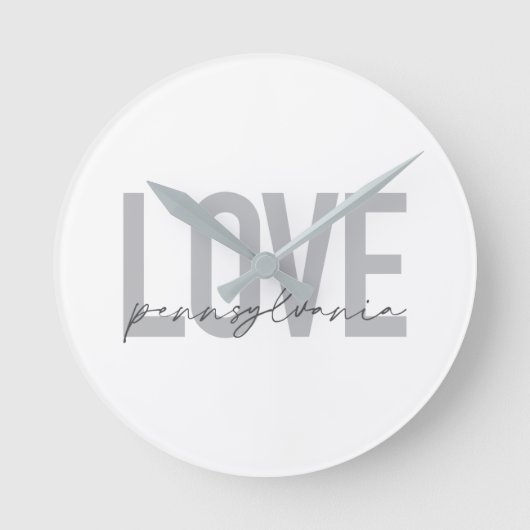 Horloge Ronde Cool, simple, design moderne Love Pennsylvania (Recto)