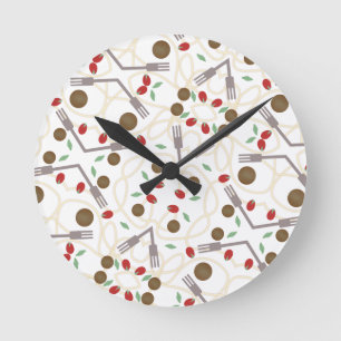 Horloge Ronde Cool Spaghetti Meatballs Motif