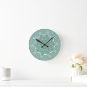 Horloge Ronde Cool vert motif floral (Maison)