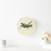 Horloge Ronde Copie encadrée de sauterelle verte (Maison)