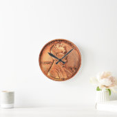 Horloge Ronde Copper Abraham Lincoln penny (Maison)