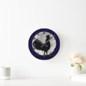 Horloge Ronde Coq au clair de lune (Maison)