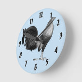 Horloge Ronde Coq de combat Red Hatch (Angle)