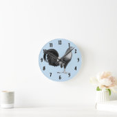Horloge Ronde Coq de combat Red Hatch (Maison)