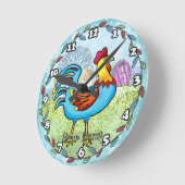 Horloge Ronde Coq de ferme (Angle)