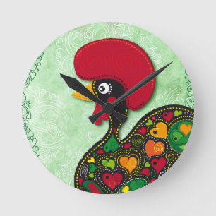 Horloge Ronde Coq typique de Barcelos