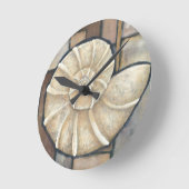 Horloge Ronde Coque d'Abalone (Angle)
