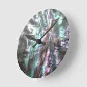 Horloge Ronde Coque d'Abalone (Angle)