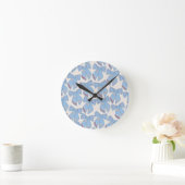 Horloge Ronde Coquette Bows Bleus (Maison)