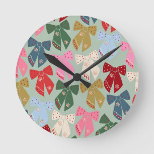 Horloge Ronde Coquette des vaches de Noël rétro