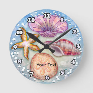 Horloge Ronde Coquillages