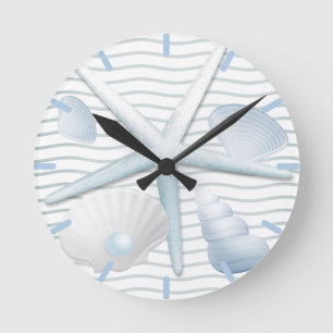 Horloge Ronde Coquillages et perles
