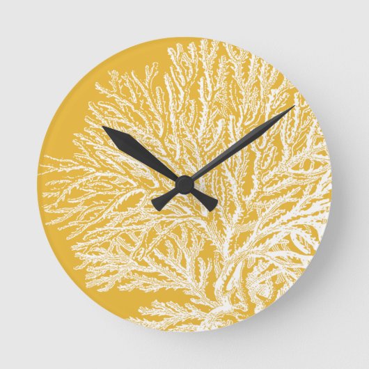 Horloge Ronde Corail jaune et blanc (Recto)