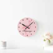 Horloge Ronde Coral pink flamingo bird small kitchen wall clock (Maison)