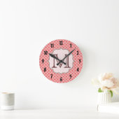 Horloge Ronde Coral Quaterfoil Latti Monogramme Paroi initiale (Maison)
