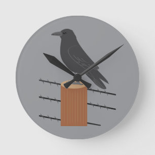 Horloge Ronde Corbeau