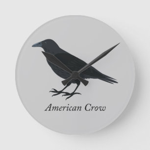 Horloge Ronde Corbeau d'Amérique