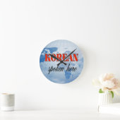 Horloge Ronde Coréen parlé ici terre nuageuse (Maison)
