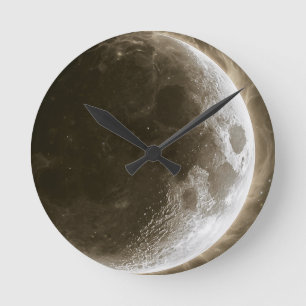 Horloge Ronde Corps céleste l -- Art mural de la Lune