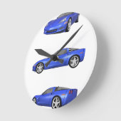 Horloge Ronde Corvette bleue : (Angle)
