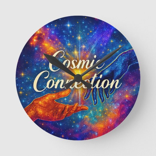 Horloge Ronde 🪐 Cosmic Connection Decorative Clock (Recto)