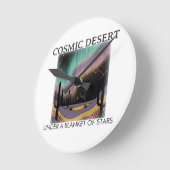 Horloge Ronde Cosmic Desert Aurora • Western Retro (NO NUMBERS) (Angle)