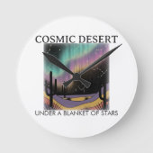 Horloge Ronde Cosmic Desert Aurora • Western Retro (NO NUMBERS) (Recto)