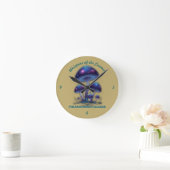 Horloge Ronde Cosmic Galaxy Mushrooms - Whimsical Fantasy Fungi (Maison)