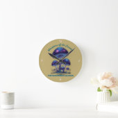 Horloge Ronde Cosmic Galaxy Mushrooms • Whimsical Fantasy Fungi  (Maison)