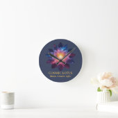 Horloge Ronde Cosmic Lotus Flower | Galaxy Bloom (NO NUMBERS) (Maison)