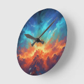 Horloge Ronde Cosmic Nebula Abstract Galaxy Space Art (Angle)