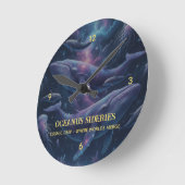 Horloge Ronde Cosmic Whale Galaxy Ocean (Angle)
