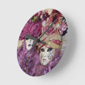 Horloge Ronde Costume de carnaval pourpre, Venise (Angle)