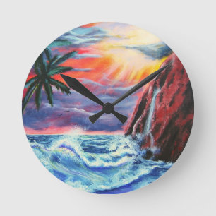 Horloge Ronde Coucher de soleil