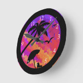 Horloge Ronde coucher de soleil (Angle)