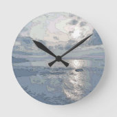 HORLOGE RONDE COUCHER DE SOLEIL BLEU (Recto)