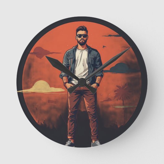 HORLOGE RONDE COUCHER DE SOLEIL COOL (Recto)
