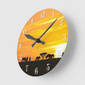 Horloge Ronde Coucher de soleil dans le Serengeti (Angle)