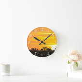 Horloge Ronde Coucher de soleil dans le Serengeti (Maison)