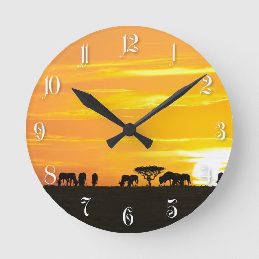Horloge Ronde Coucher de soleil dans le Serengeti (Recto)