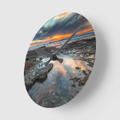 Horloge Ronde Coucher de soleil des marées (Angle)