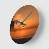 Horloge Ronde Coucher de soleil d'été (Angle)