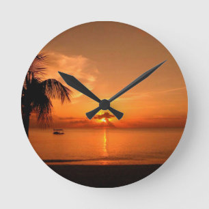 Horloge Ronde Coucher de soleil d'été