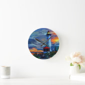 Horloge Ronde Coucher de soleil du phare (Maison)